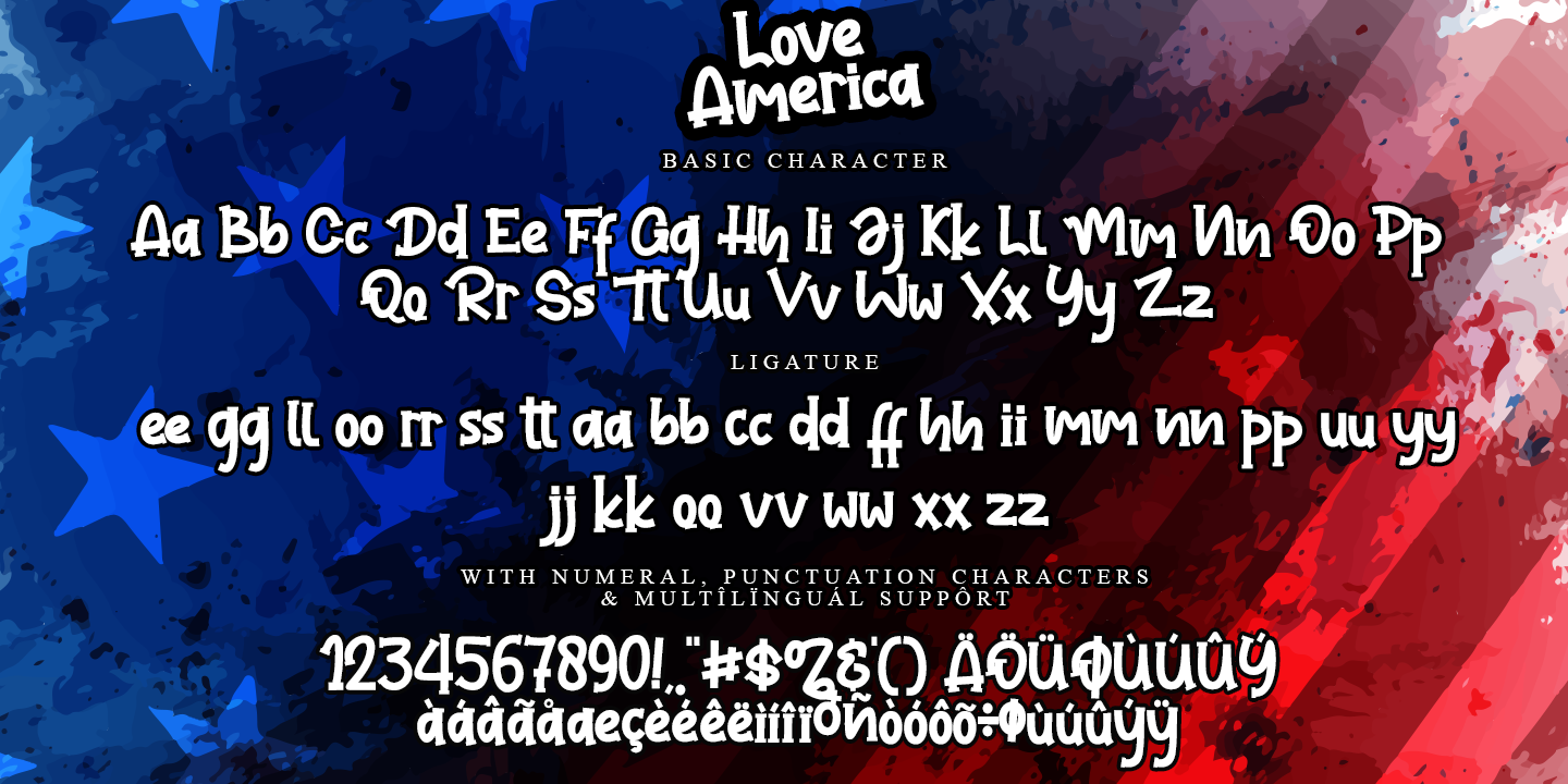 Пример шрифта Love America #3